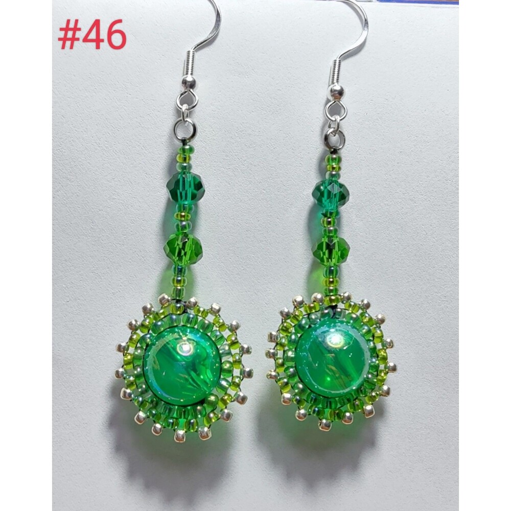 Green Burst Earrings